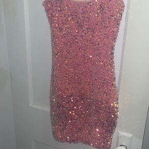 Pink sparkly Lucy in the sky dress